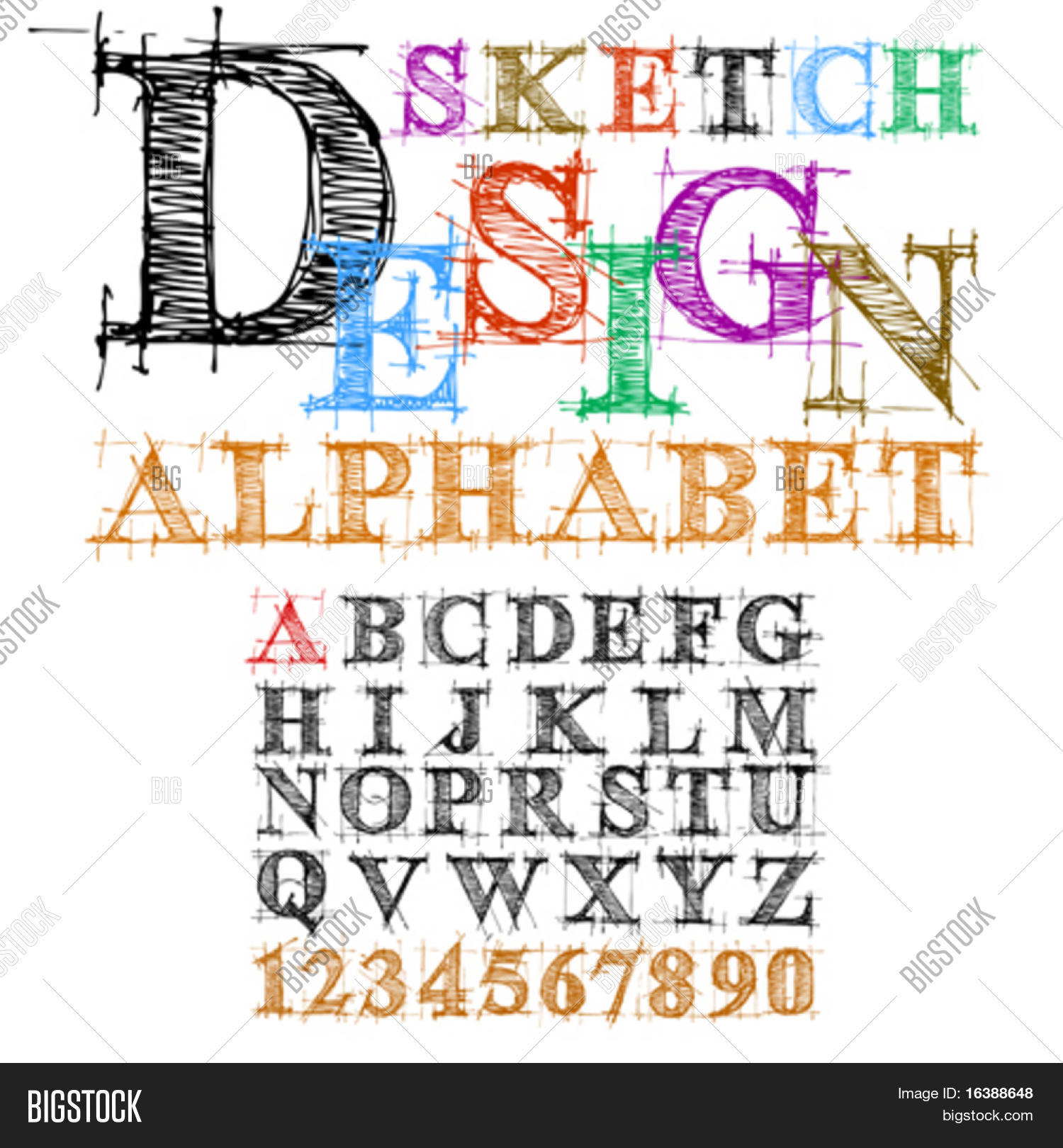 Vector Sketch Design Alphabet Vector & Photo | Bigstock
