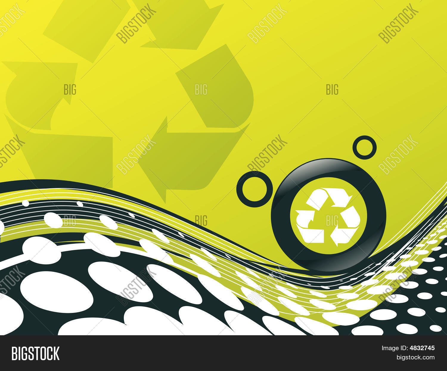 recycle button environmental conservation with wave halftone