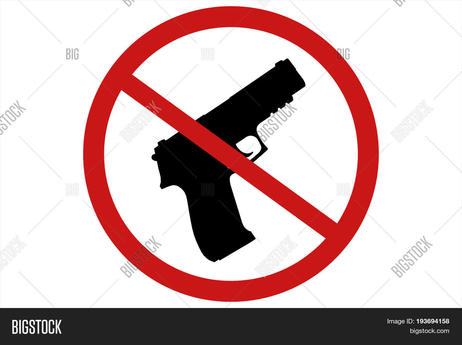 prohibiting sign for gun. no gun sign. 3d illustration