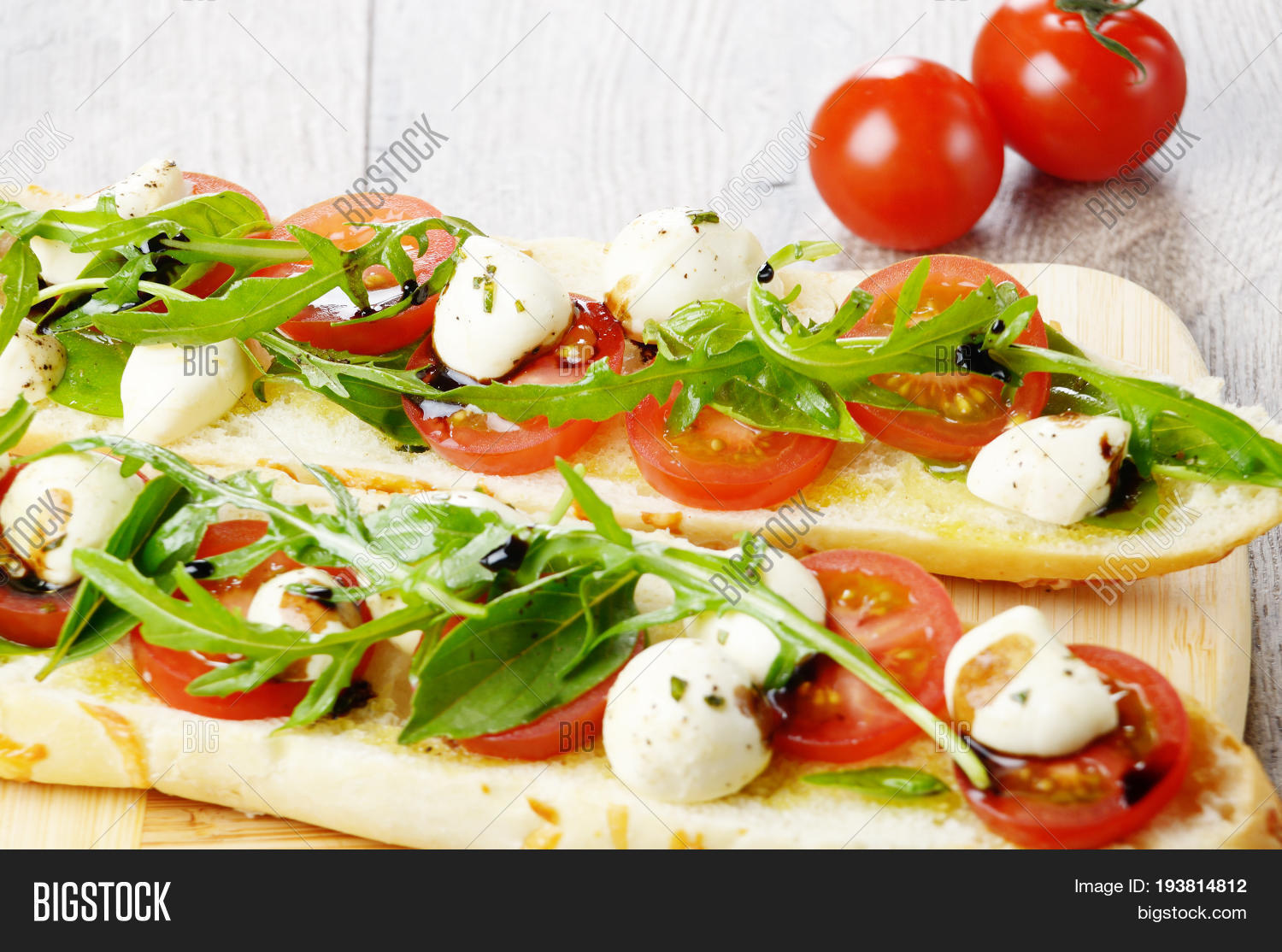 caprese sandwiches of mozzarella cheese tomato and basil