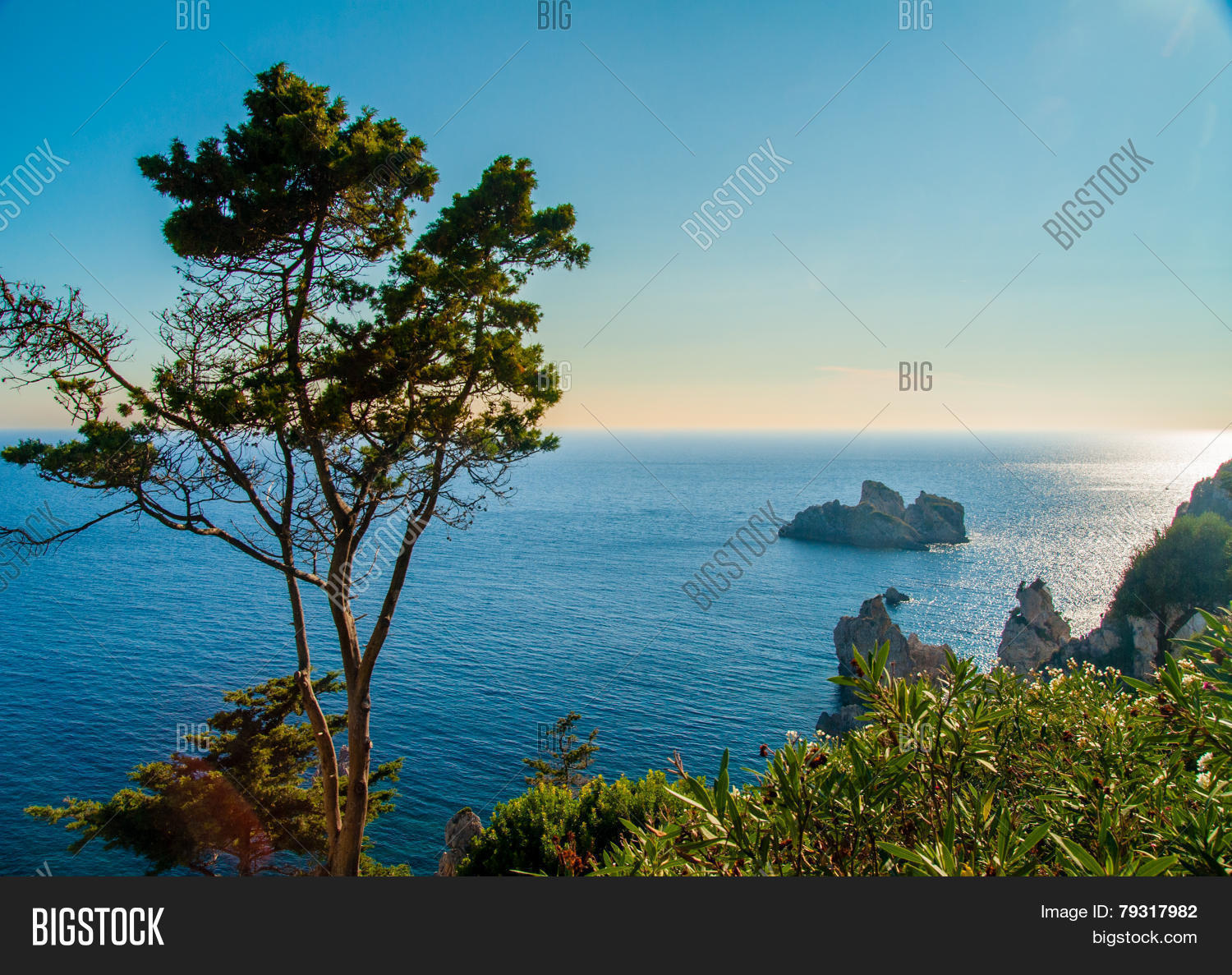summer view over the ionian sea paleokastritsa resort corfu