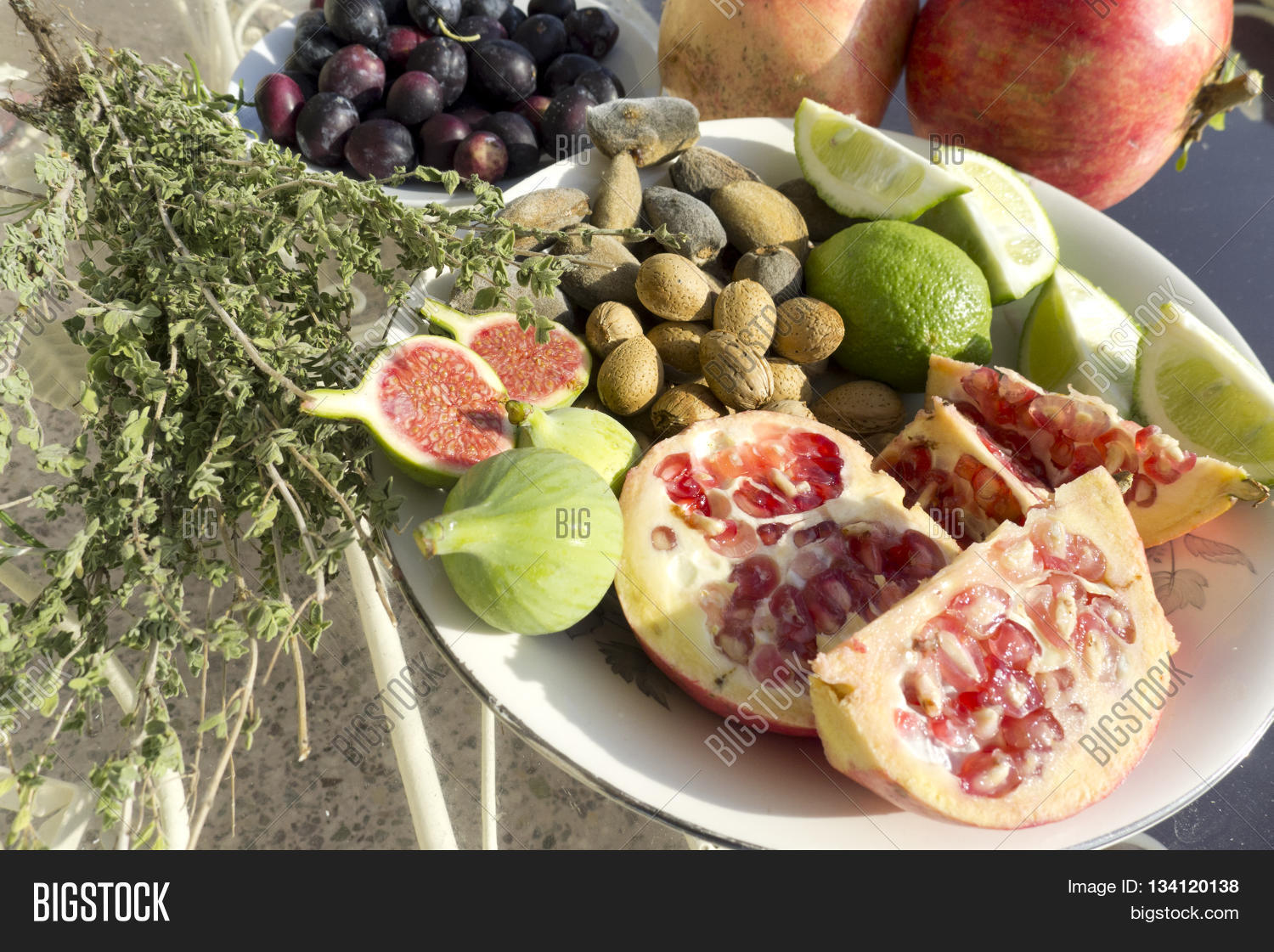 fresh fruits at the beautiful greek island lesvos