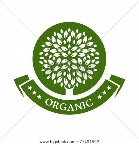 green circle tree, vector logo design template.