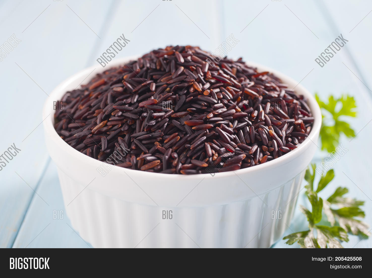 organic black rice bowl. purple rice or pearl black.