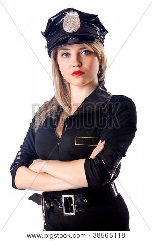 女警察上白色隔离
