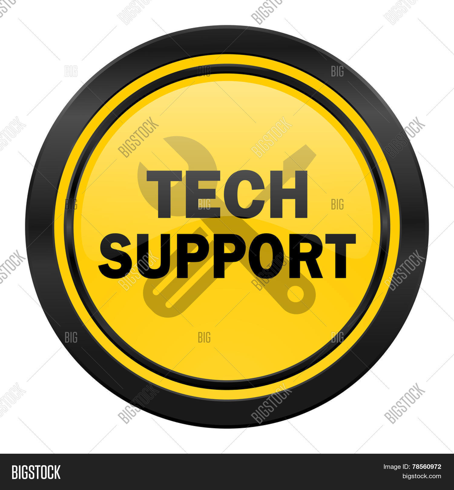 technical support icon, yellow logo
