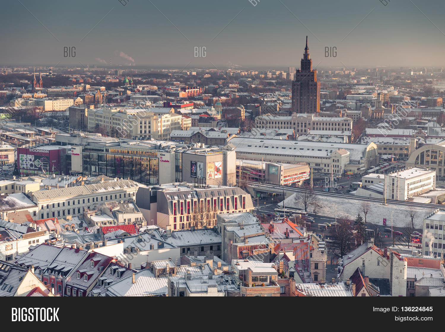 riga, latvia - december 30 2015: riga from a birds eye view at