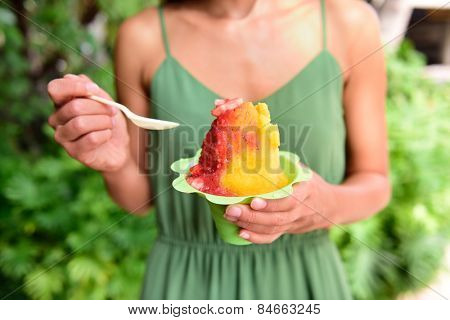 shave ice - hawaiian shaved ice dessert.
