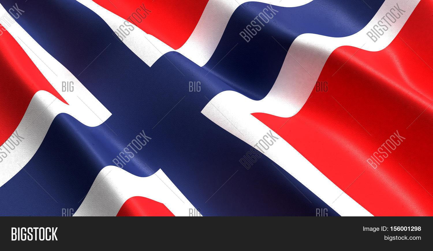 the flag of the norway flutters in the wind 3d
