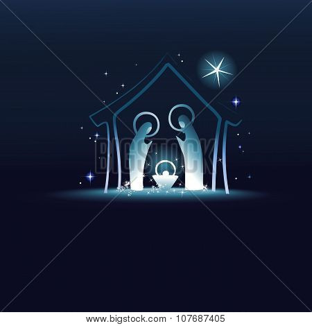 nativity scene with holy family