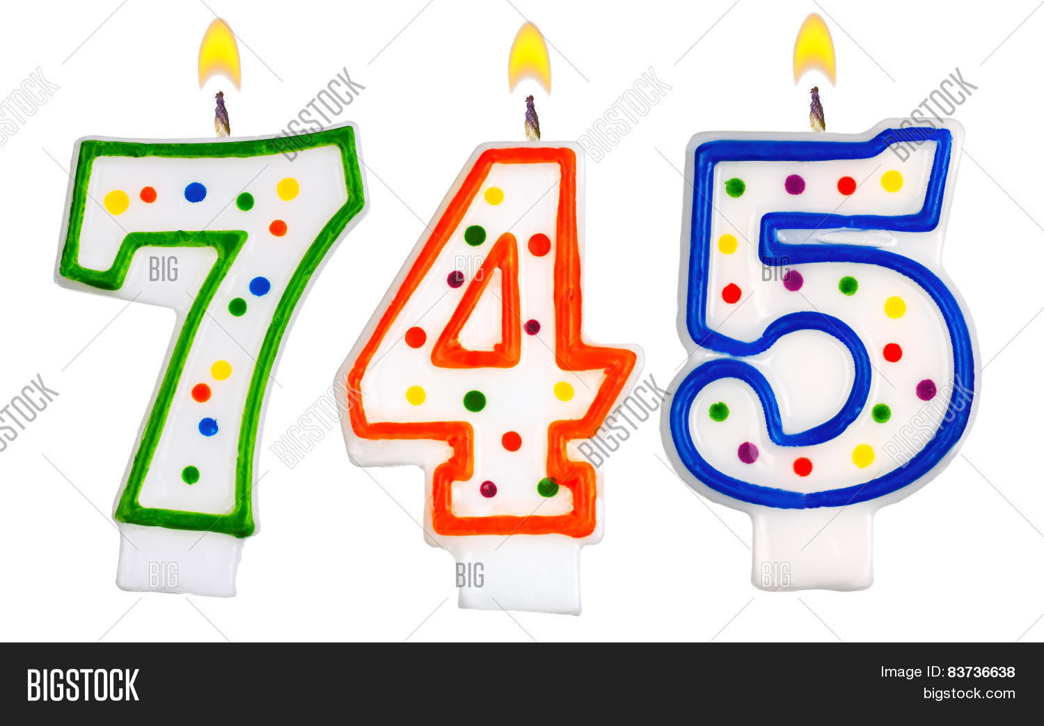 candles number seven hundred forty-five isolated o