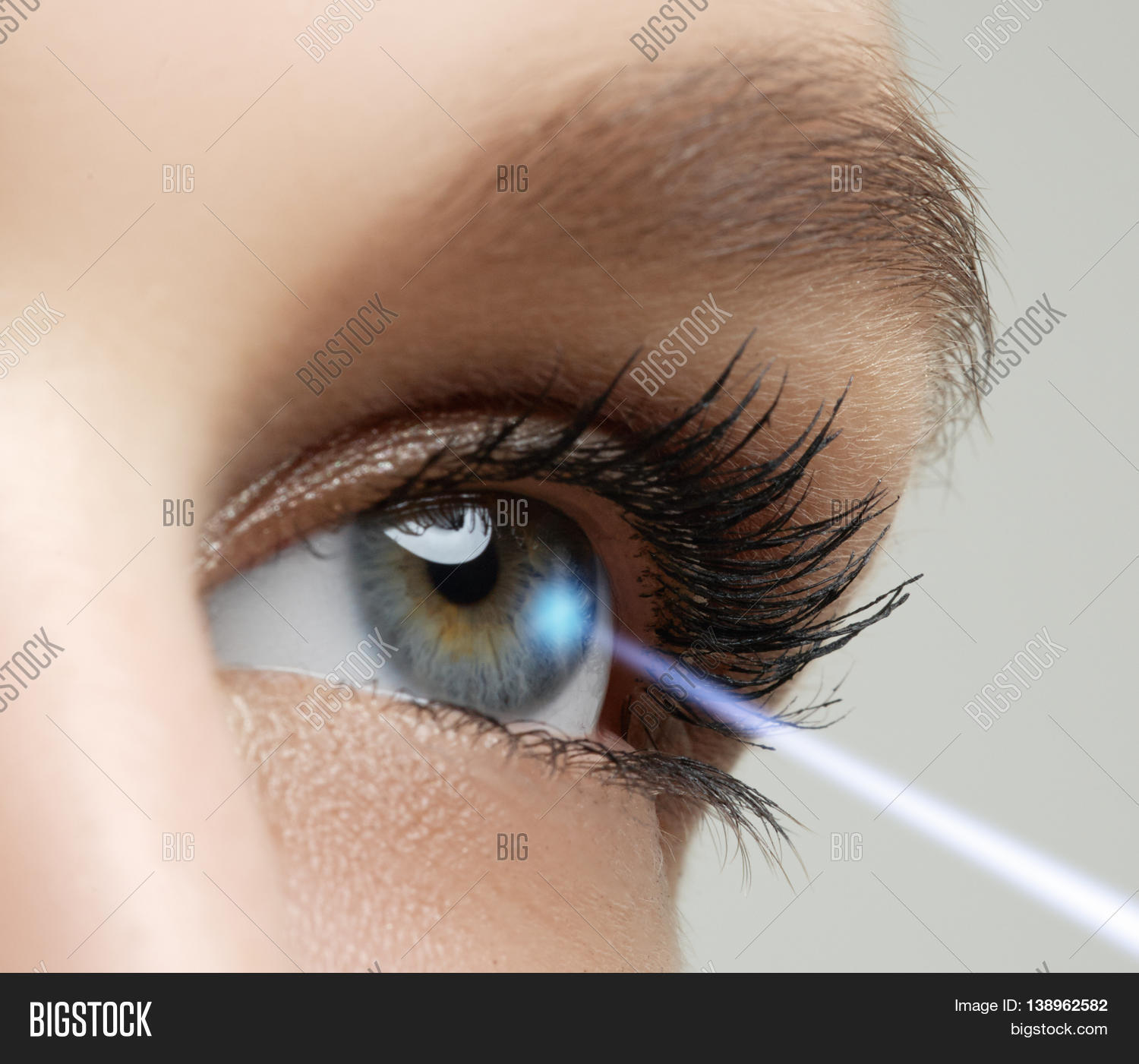 woman eye with laser correction. eyesight concept