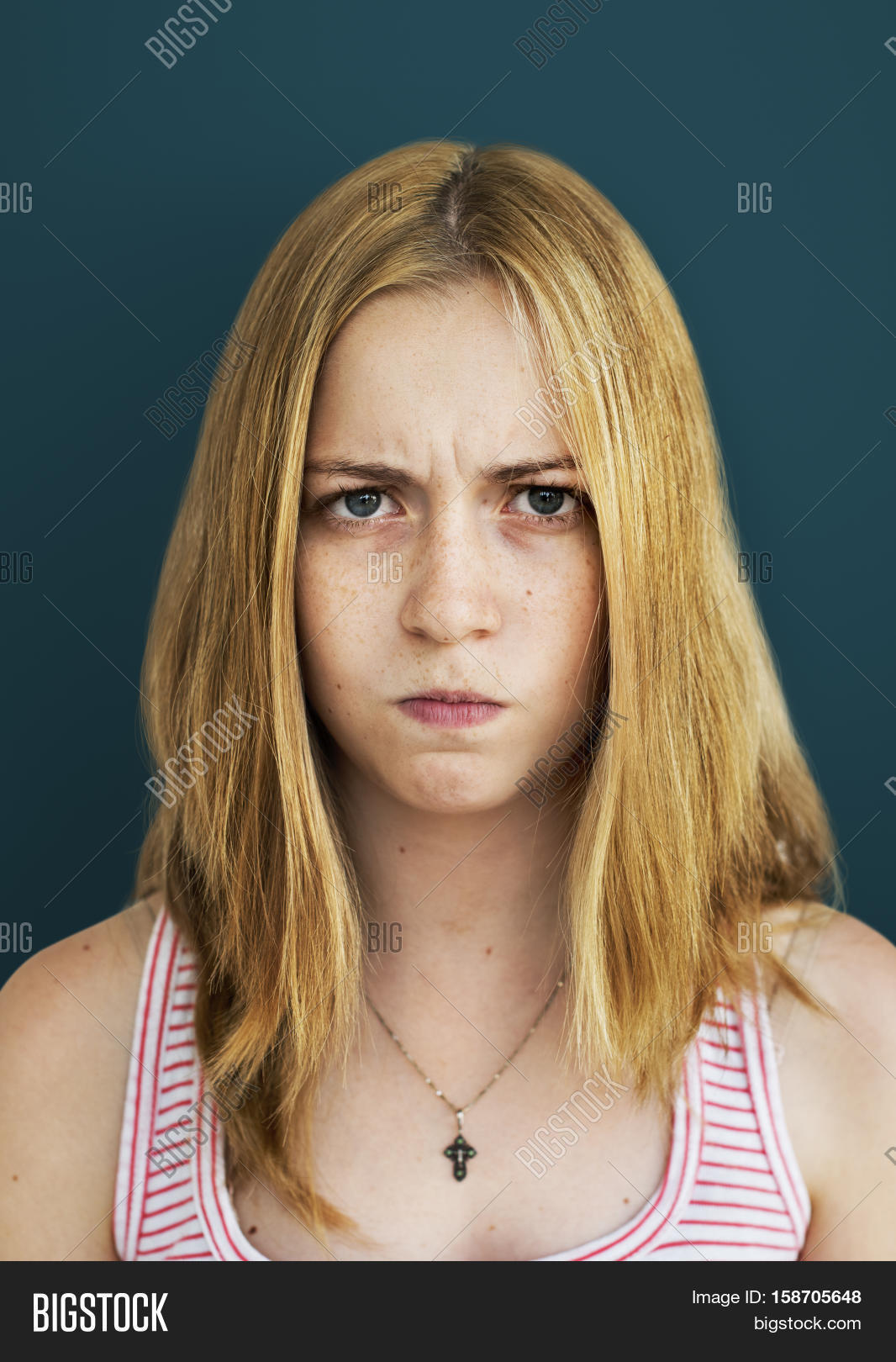 young girl envy irritated concept