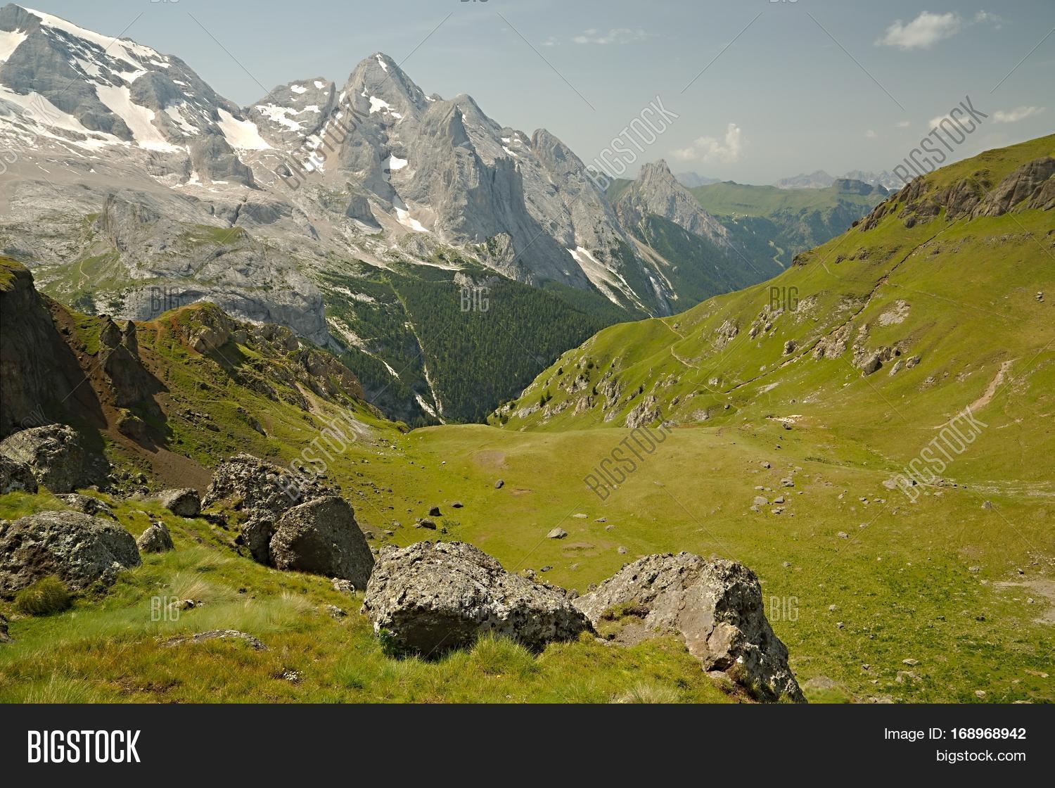 high mountain cliffs in the dolomites