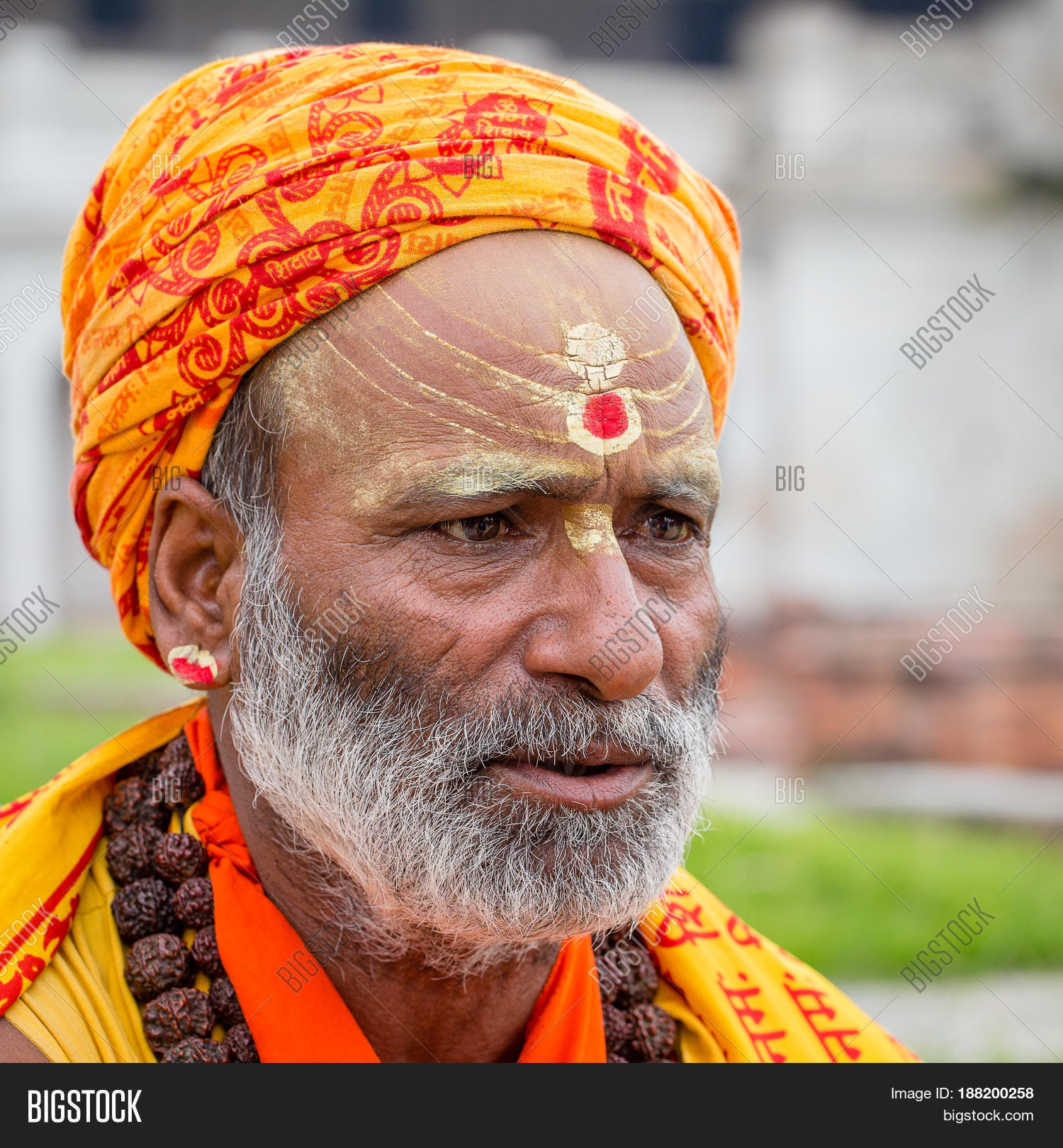 kathmandu nepal - september 29 2016 : portrait of shaiva sadhu