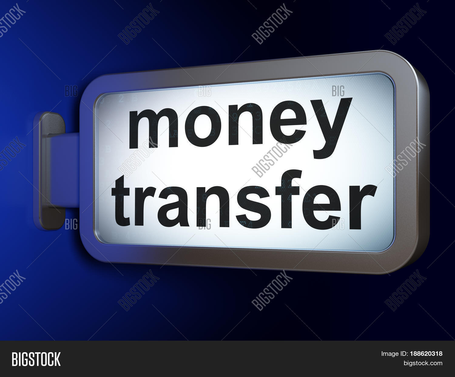 business concept: money transfer on advertising billboard backgr