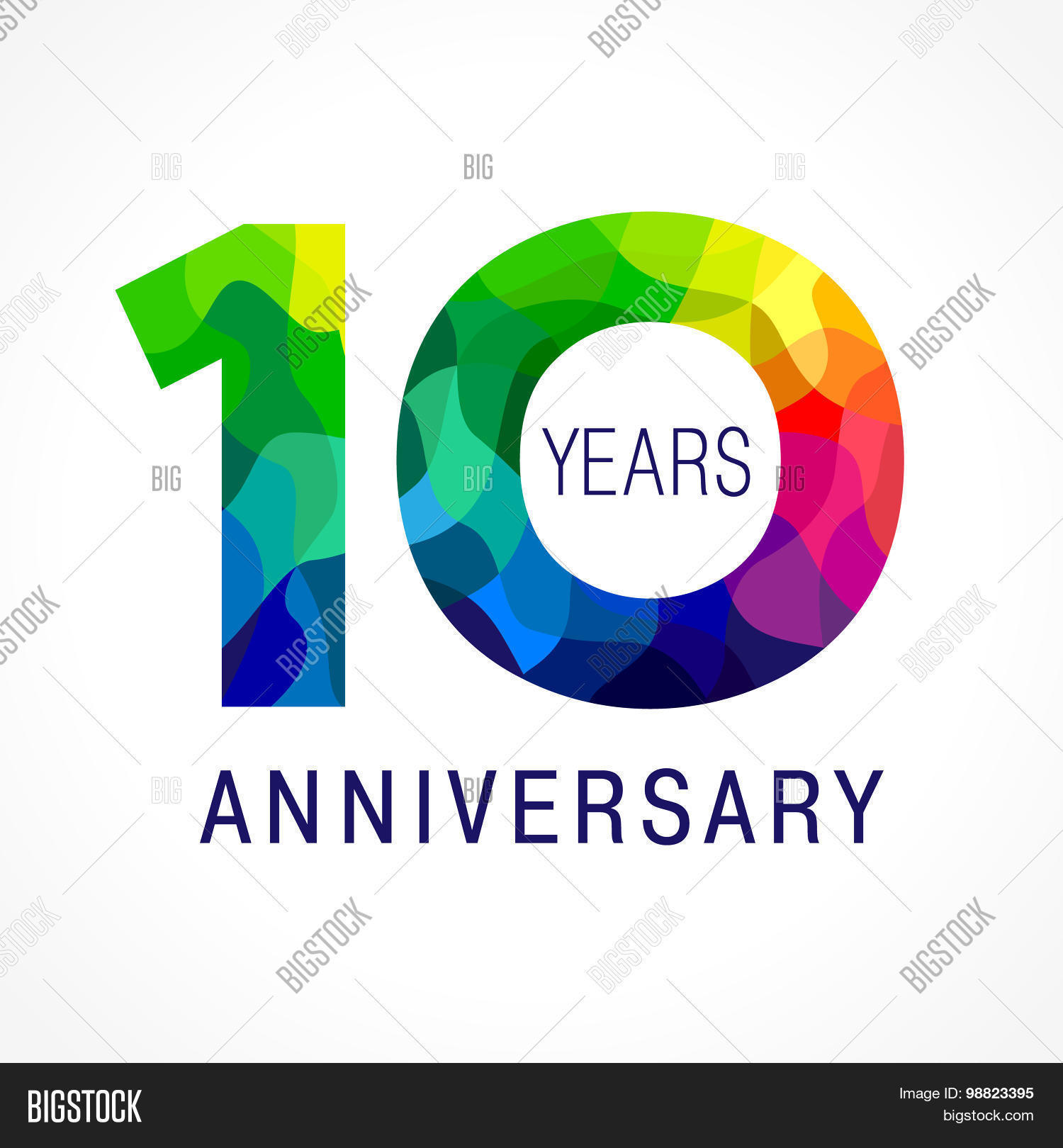 template logo of the 10th anniversary from 10 in the form of