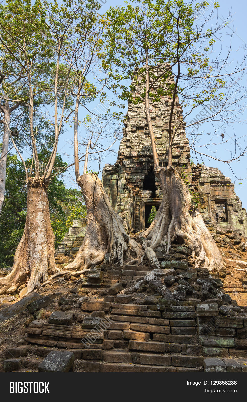 ruins of prasat preah palilay temple at angkor wat complex siem