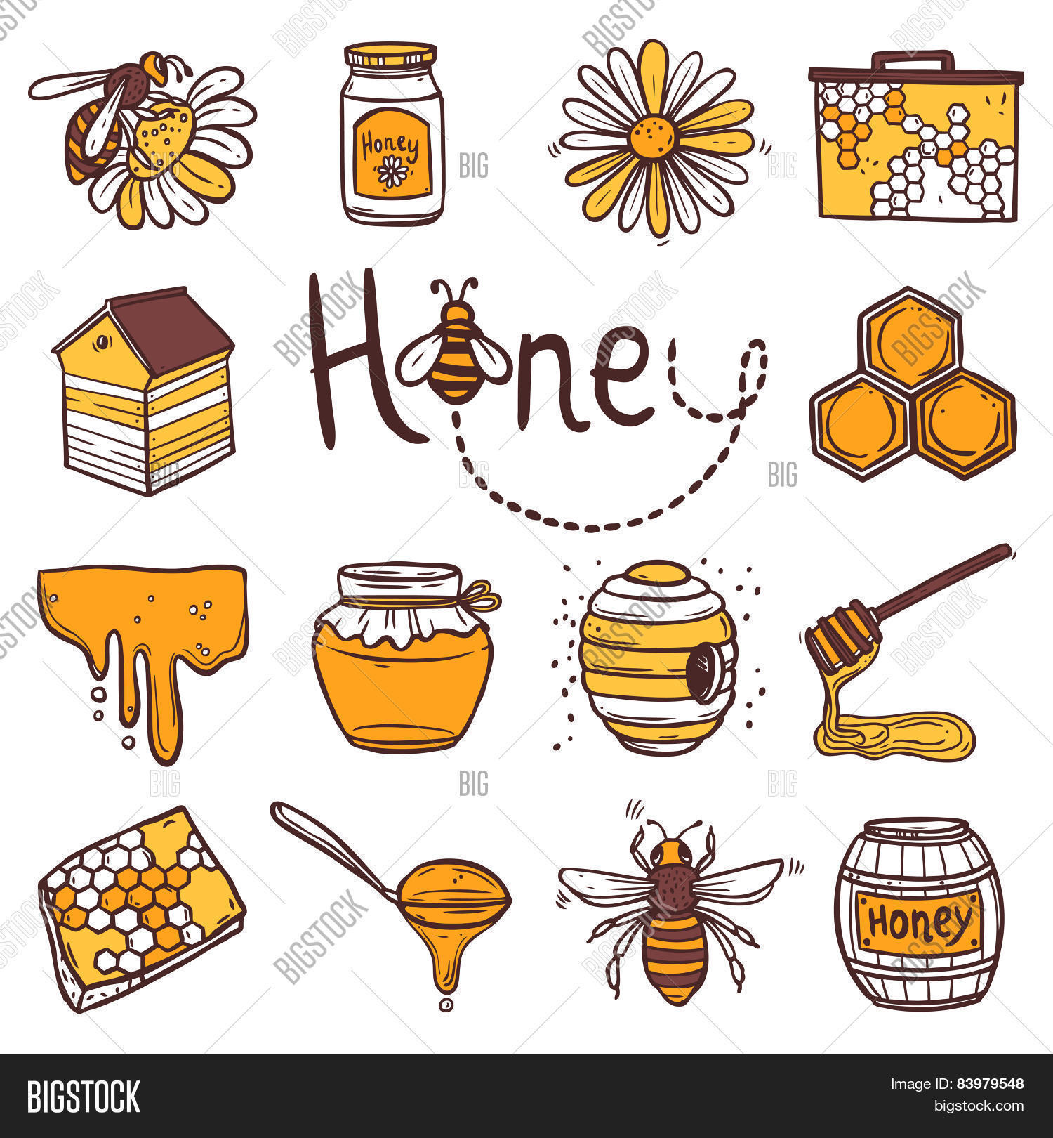 honey icons set 库存矢量图和库存照片 | bigstock