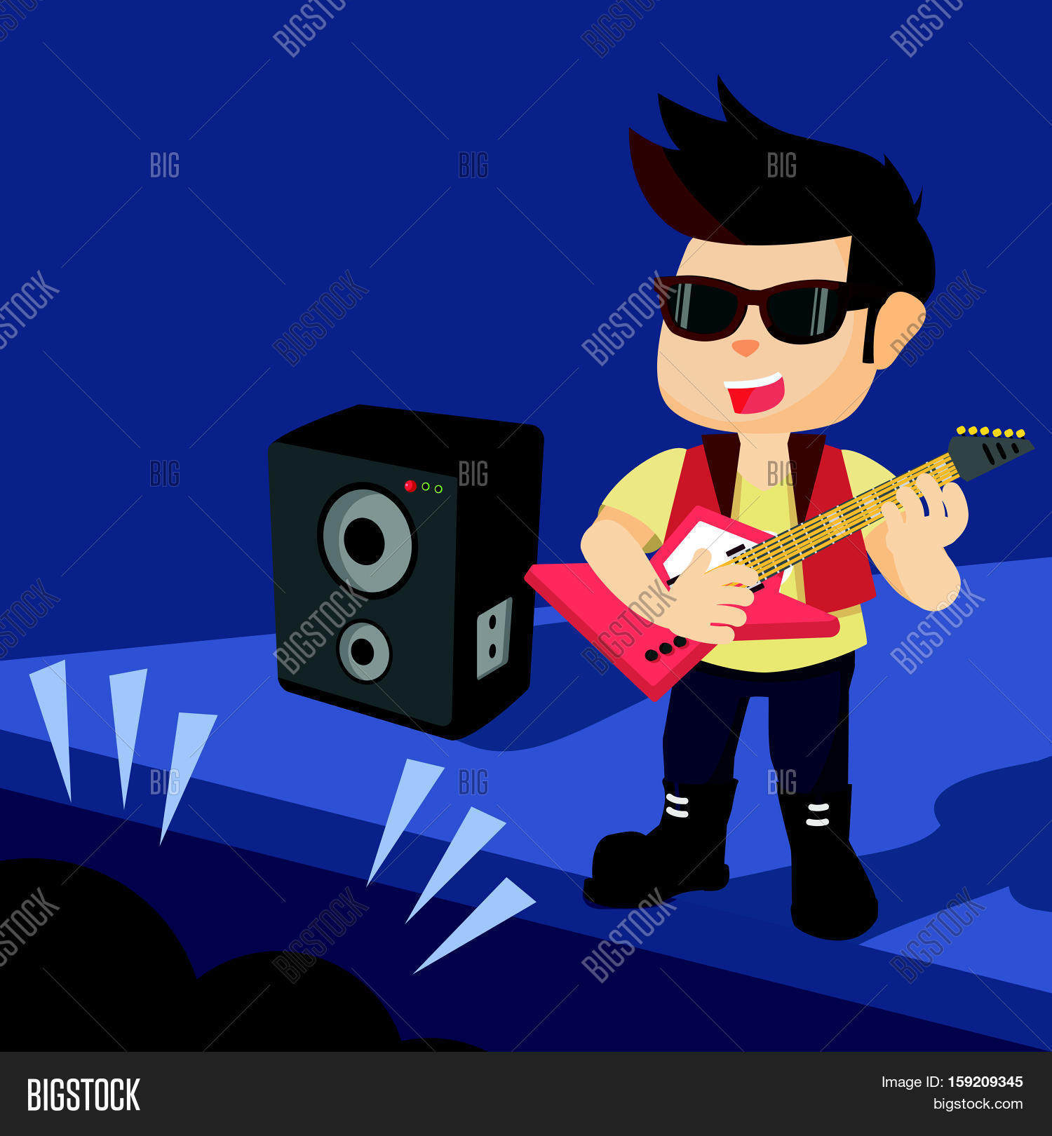 a man rocker concert eps10 vector illustration design