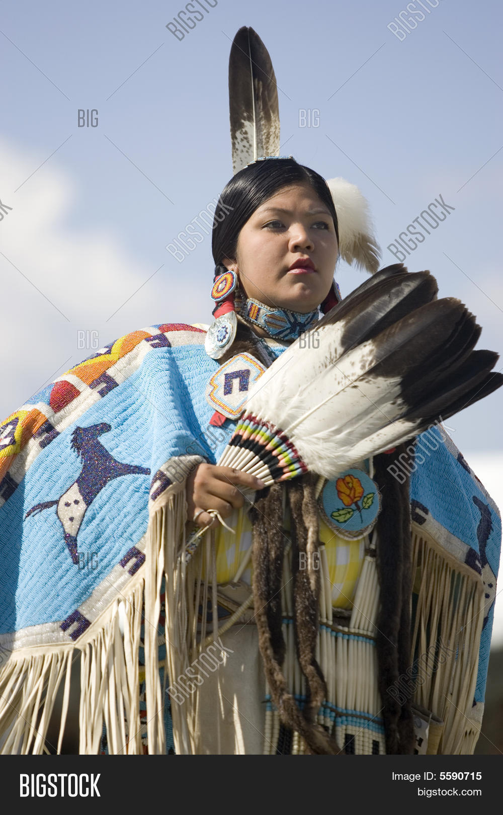 美洲原住民的女人的画像.