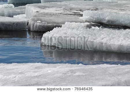 ice floes in the water